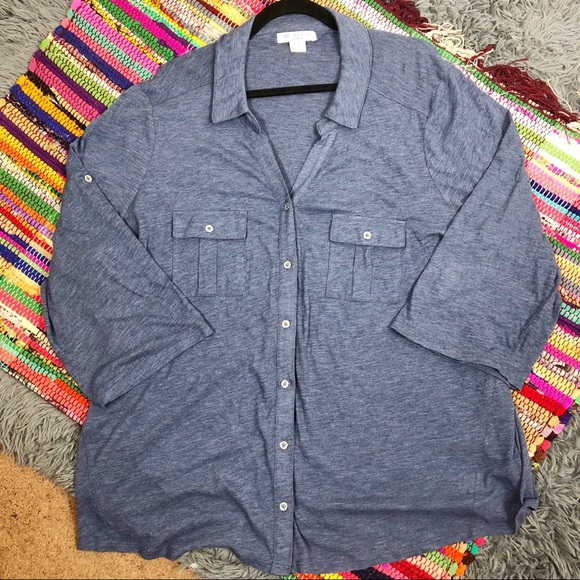 Liz Claiborne Tops - ⚡️ Liz Claiborne Blue Button Down 3X